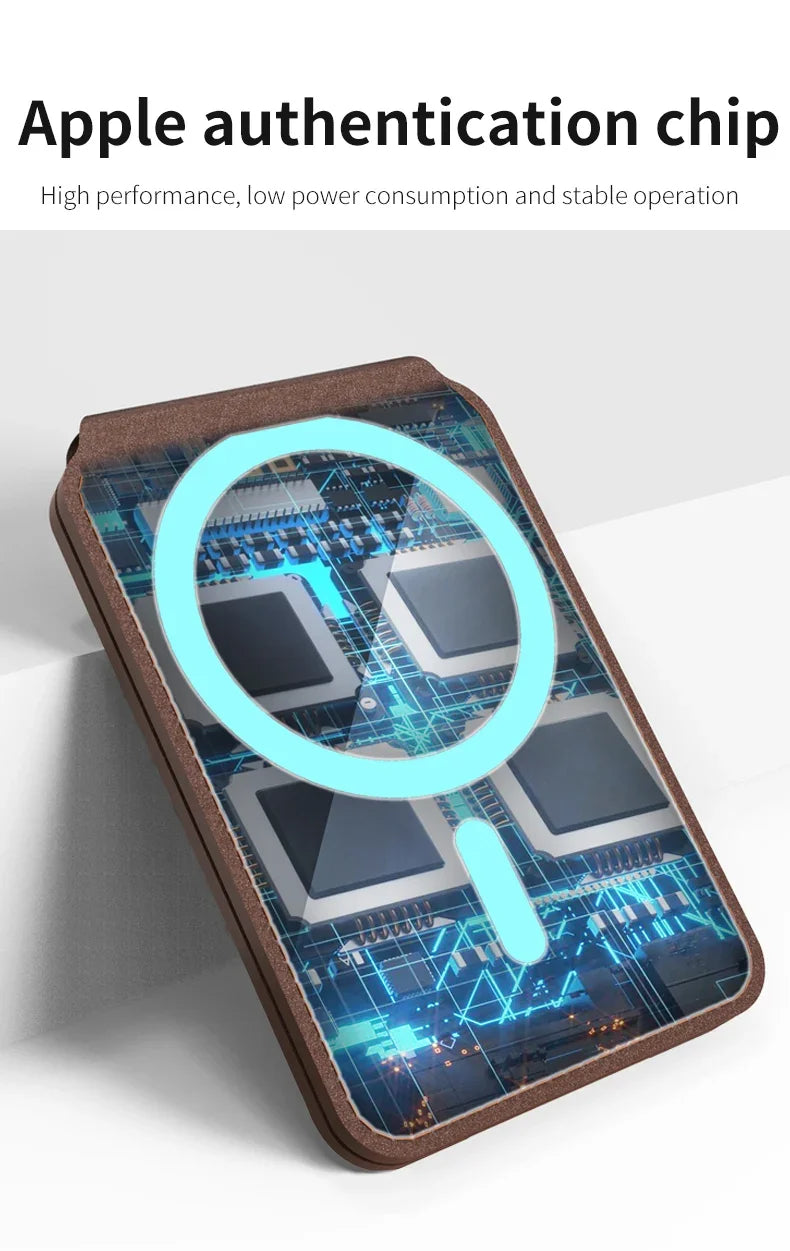 NEVERLOST Magsafe flip Wallet with INBUILT Apple Find My – Secure Card Storage & Tracking - Wagon Horse