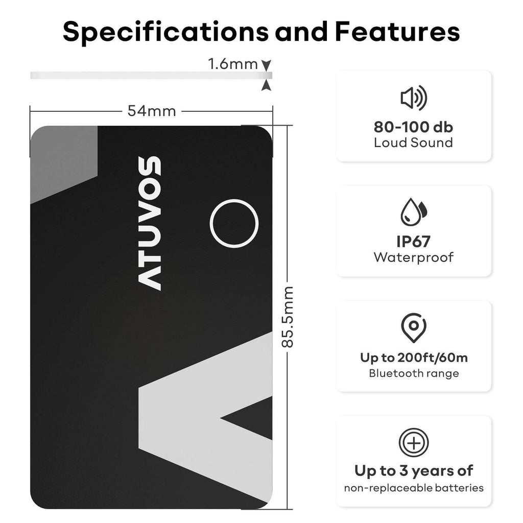 NEVERLOST wallet tracker Card (apple MFI certified) (ios only)
