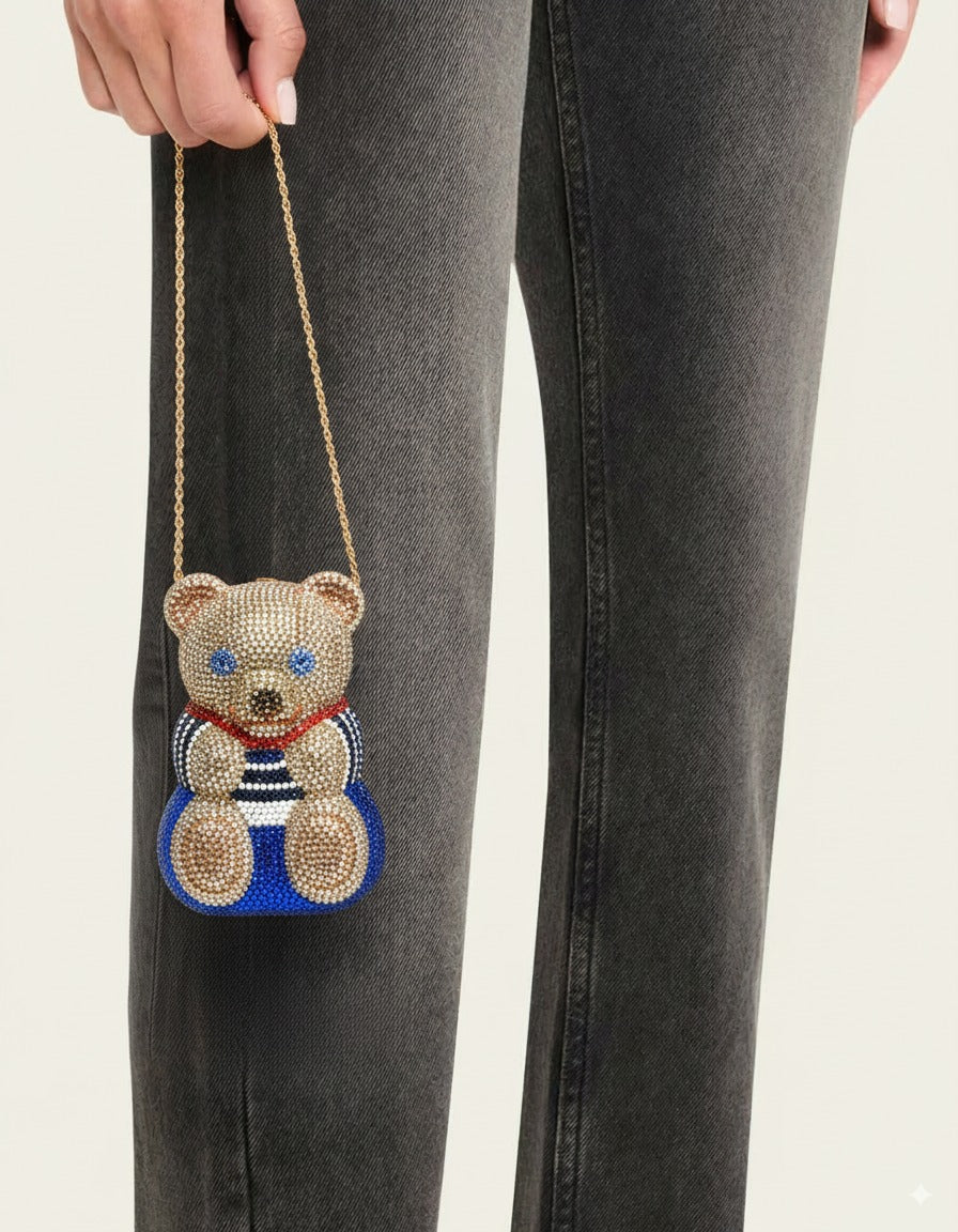 Spencer Bear Blue clutch