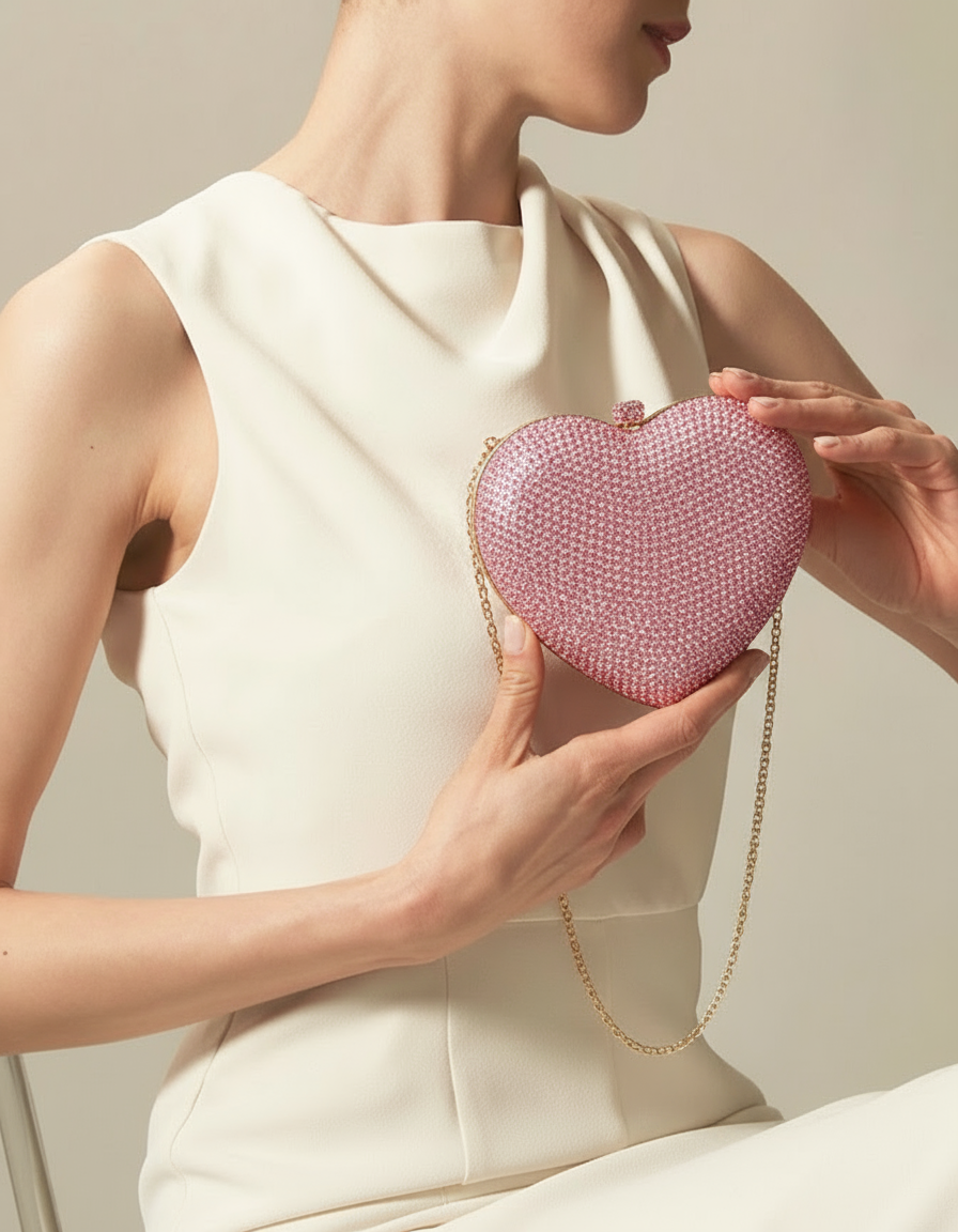 Pink Heart Clutch