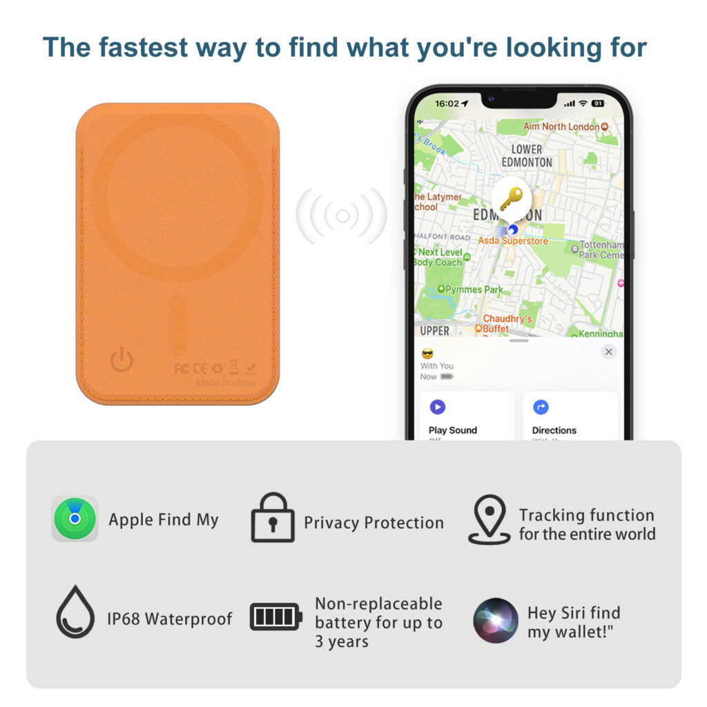 NEVERLOST MagSafe Cardholder with INBUILT Apple Find My – Secure Card Storage & Tracking