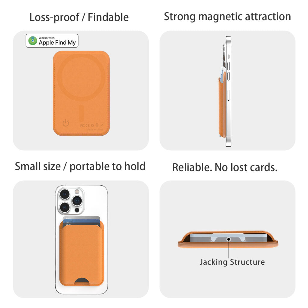 NEVERLOST MagSafe Cardholder with INBUILT Apple Find My – Secure Card Storage & Tracking