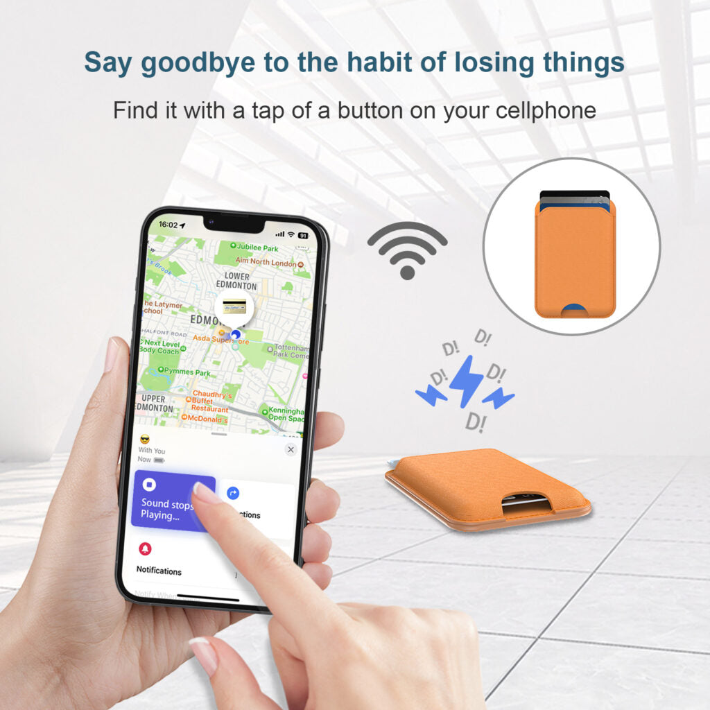 NEVERLOST MagSafe Cardholder with INBUILT Apple Find My – Secure Card Storage & Tracking